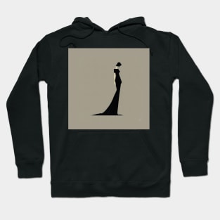 [AI Art] Lady in black, Minimal Art Style Hoodie